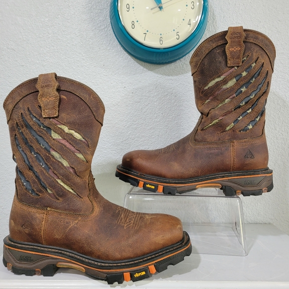 Cody James Men's Scratch American Flag Lite Performance Western Boots - Square T - Picture 3 of 8